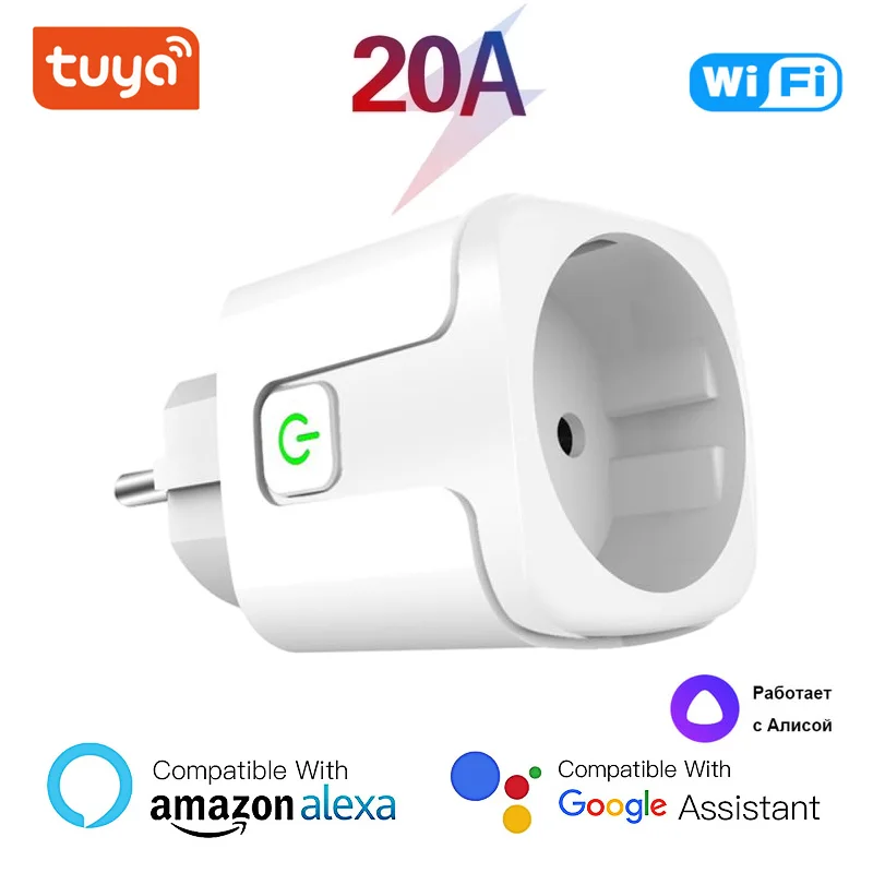 

Розетка с Wi-Fi и индикатором мощности, 20 А, 4400 Вт