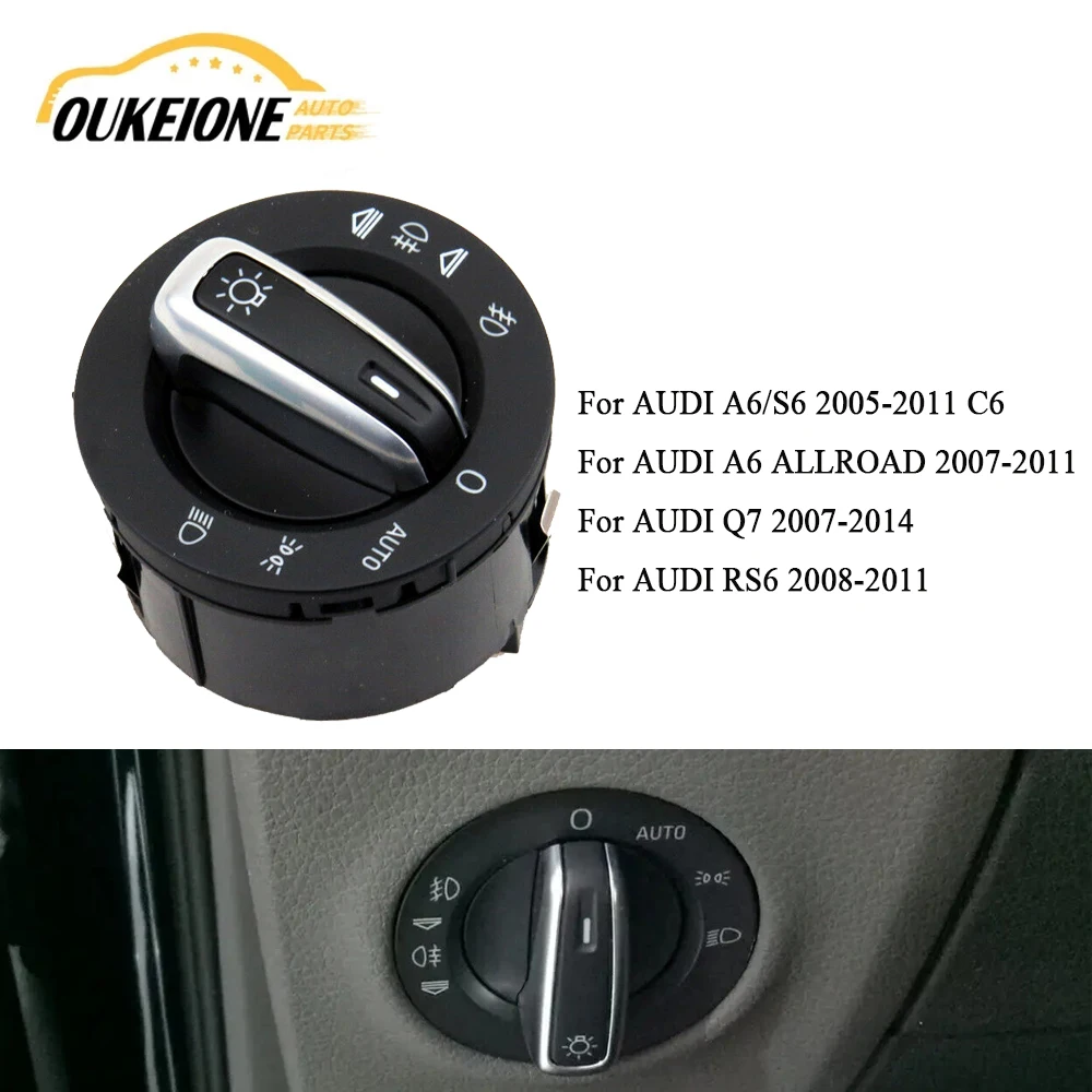 

Auto Head light Switch Control Fog Light Dimmer Knob for Audi A6 RS6 Q7 2008 2009 2010 2011 Car Replacement Parts 4F1941531E