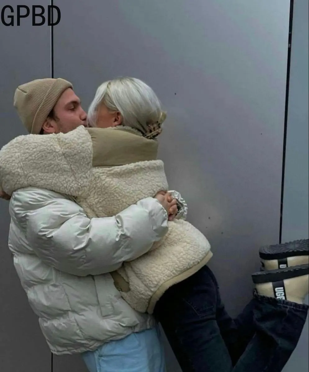 Men and Women of The Same Style Couple Warm Retro Polar Fleece Down Jacket Pure Cotton Lamb Velvet Coat