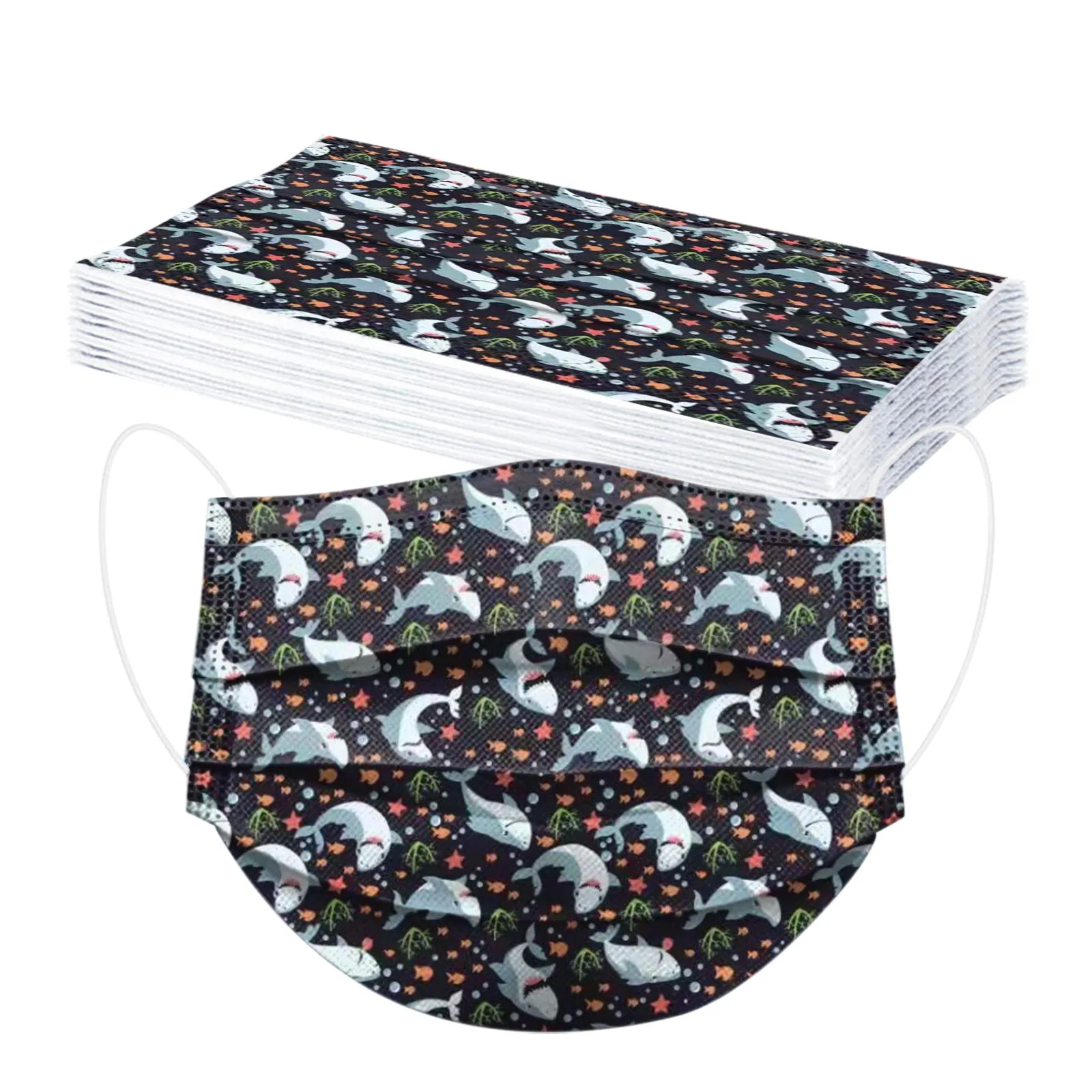 10PC Kids Children's Dinosaur Print Disposable Face masque 3Ply Ear Loop маски mascarilla Monder Scarf Halloween Cosplay MasK |
