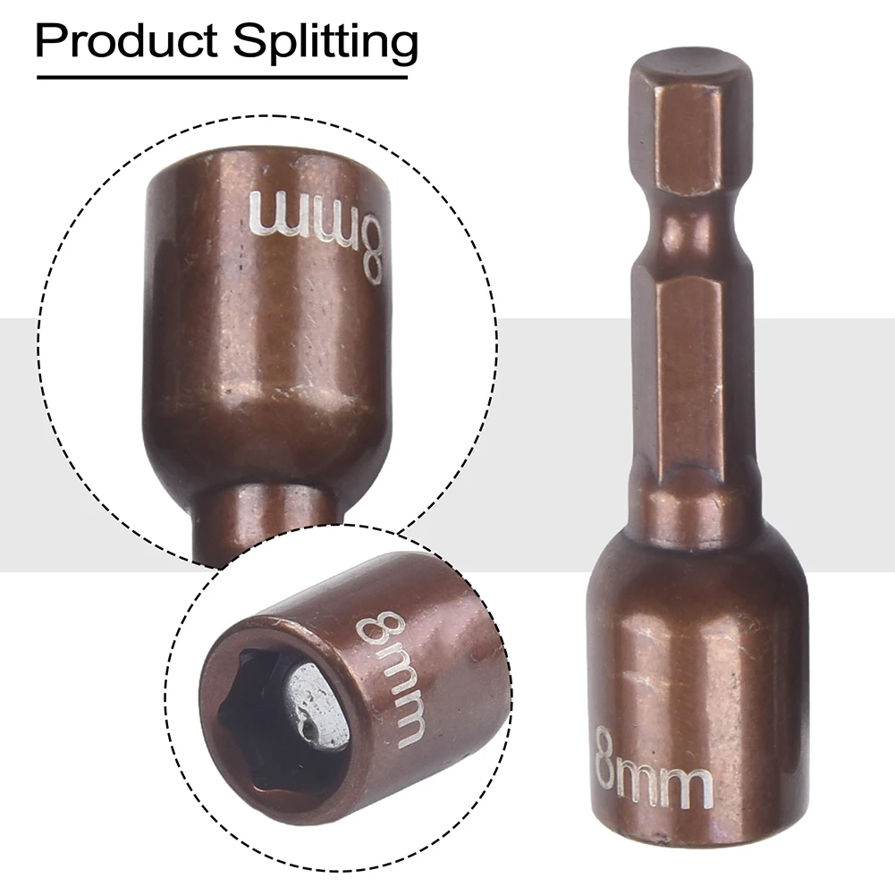 10 шт. адаптер для торцевых ключей 8 мм с шестигранным хвостовиком набор магнитных