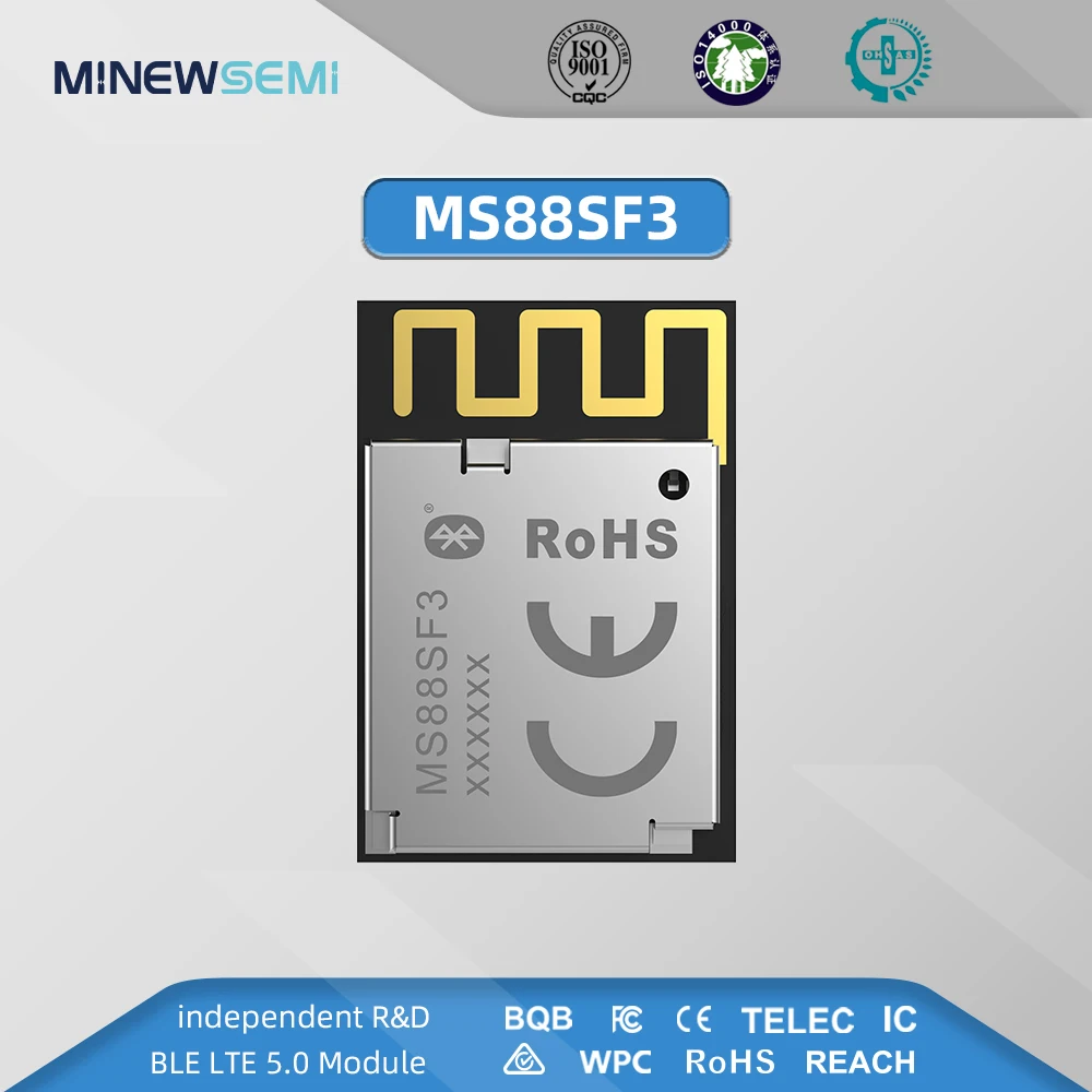 Новый компактный (18,5 × 12,5 × 2 мм) Сертифицированный FCC CE RoHs и гибкий беспроводной модуль BLE 5,0 со сверхнизкой мощностью на основе nRF52840 SoCs