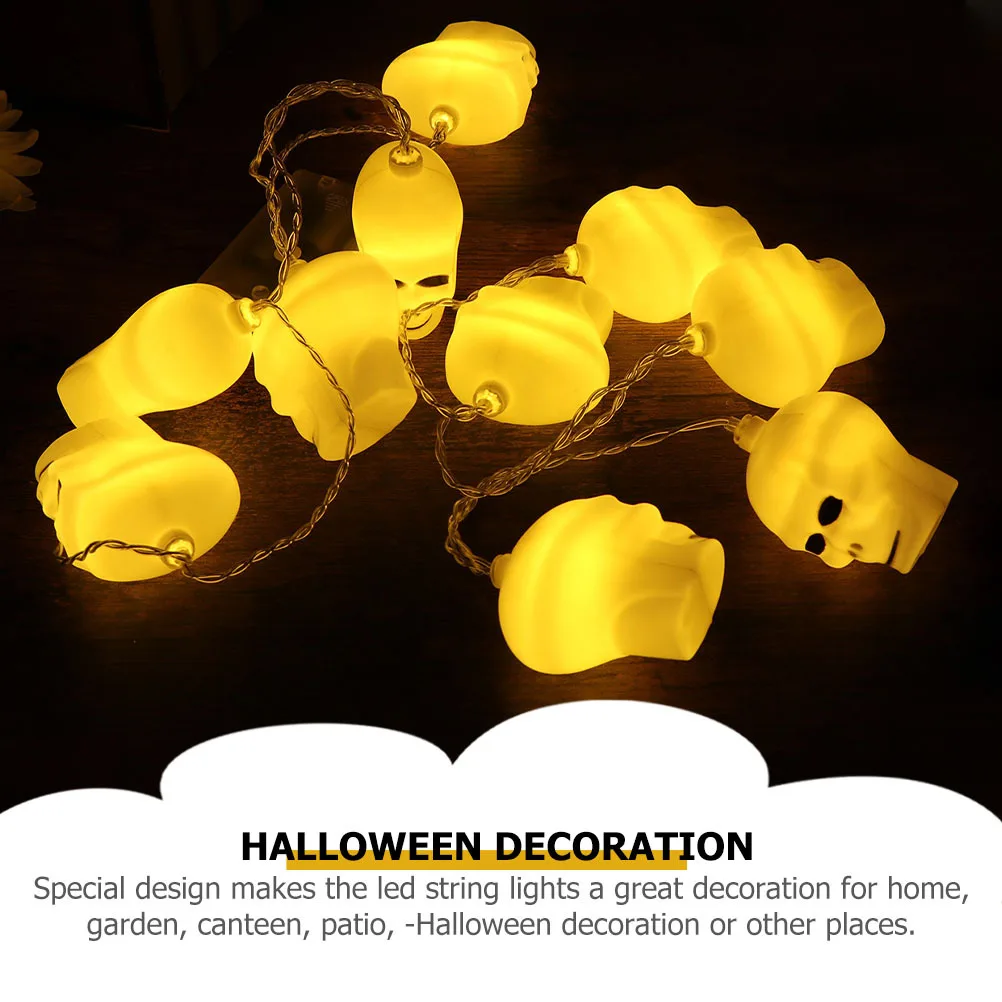 

Гирлянда черепов белая пластик