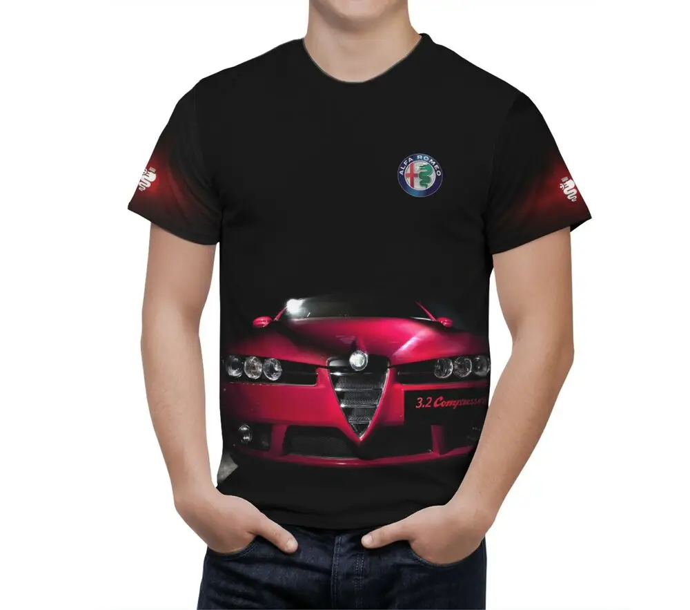 

Футболка Alfa Romeo для мужчин и женщин, унисекс, Повседневная Роскошная дышащая футболка большого размера с коротким рукавом в стиле Харадзюку