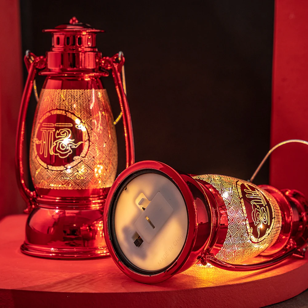 

LED Red Camping Tent Lights Safe with Hook Candlestick Lamp with Button Battery Decor Hanging Lights Portable Lantern NightLight