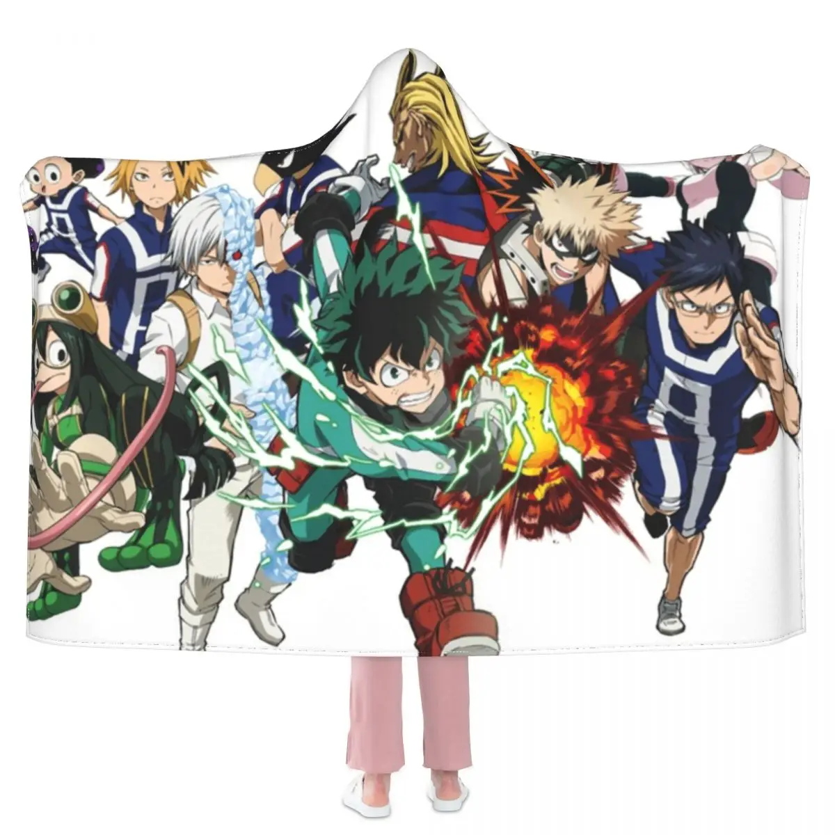 

My Hero Academia Characters Blanket Anime Decorative Hooded Fleece Blanket Armchair Soft Cheap Bedspread