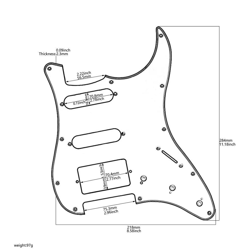 1 шт. аксессуары для гитары Pickguard SSH Black