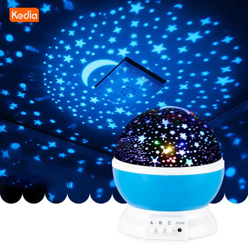 

Kedia Moon Galaxy Star Projector Lamp Children Bedroom LED Night Light Decor Rotating Starry Nursery Table Lamp For Kids Bedroom