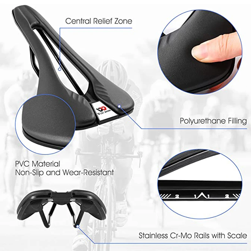Bicycle Seat MTB Road Bike Saddles EVA Superfine Fiber Ultralight Breathable Comfortable Seat Cushion Bike Racing Saddle