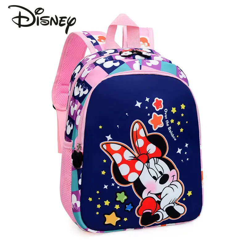 Disney Minnie New Girls' Backpack Fashionable High Quality Student Backpack Cartoon Leisure Multi Functional Student Backpack
