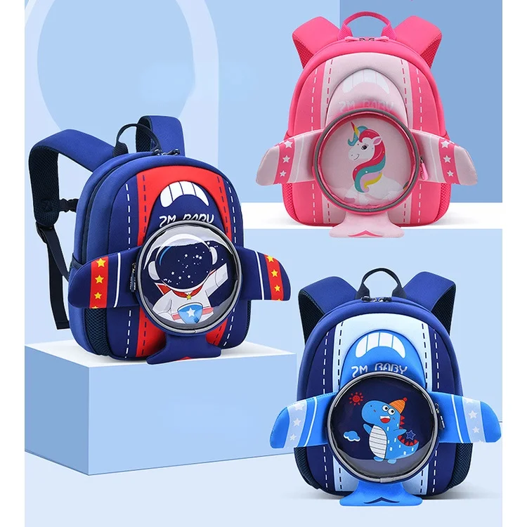 Girl Boy Cute Astronaut Unicorn Kindergarten Schoolbags New Popular Children 3D Cartoon Fashion Small Backpacks Airplane Wings