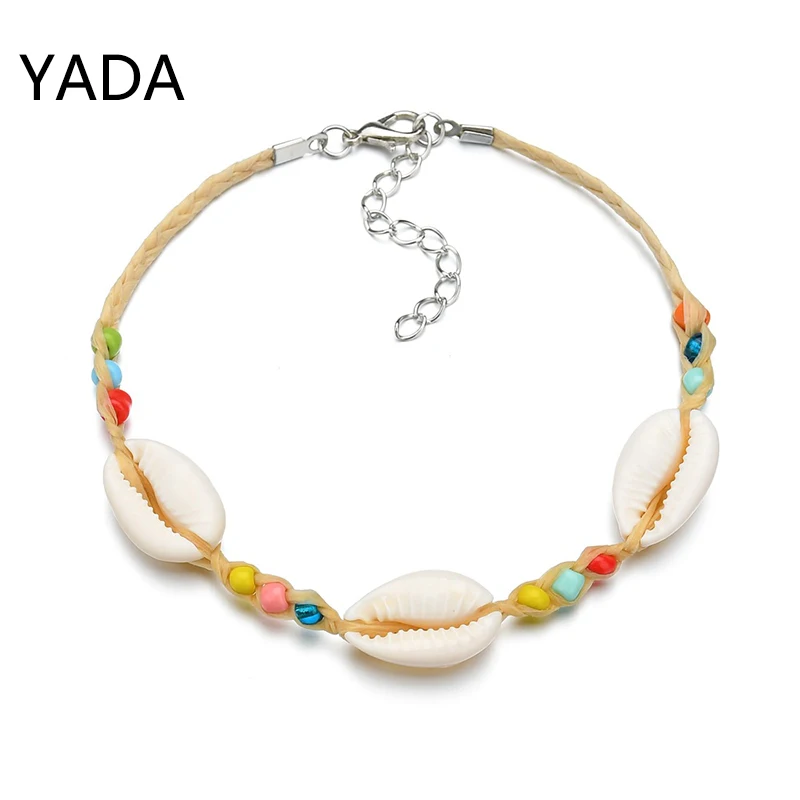 

YADA Handmade Sea Shell Charm Bracelets For Women Bohemian Beach Cowrie Seashell Puka String Rope Chains Fashion Boho BT220019