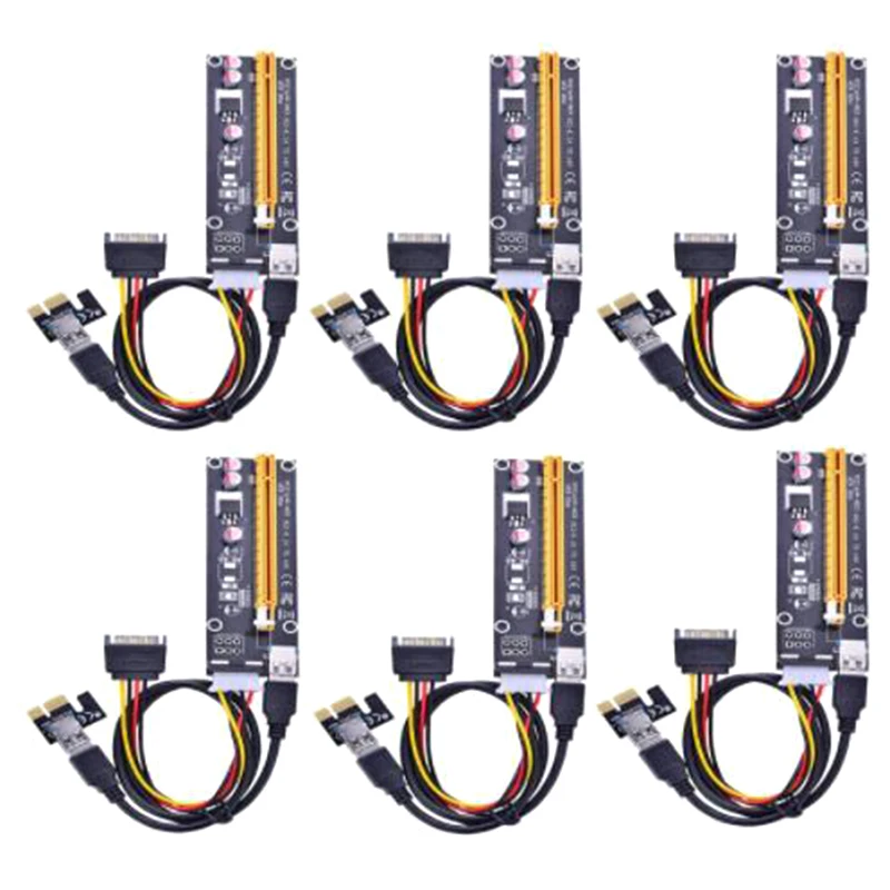 

PCI Express 16X To 1X Powered Riser Adapter Card With 60Cm USB 3.0 Extension Cable And 4-Pin MOLEX To SATA Power Cable