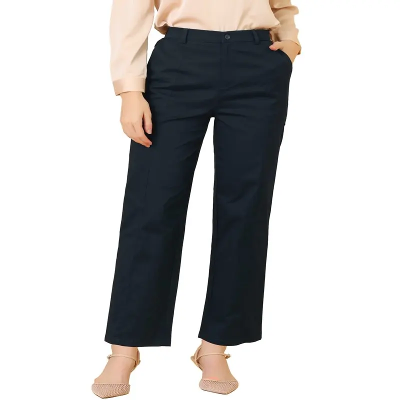 

HMCN Women`s Work Office Pockets Straight Leg Bootcut Pants