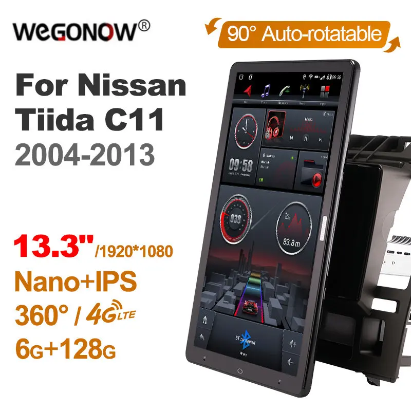 

Rotatable 1920*1080 13.3'' Ownice Android10.0 Car Multimedia for Nissan Tiida C11 2004-2013 Auto Radio 4G LTE 360 Optical No DVD