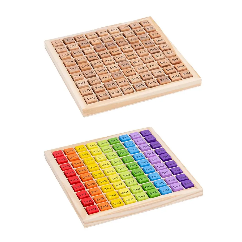 

Montessori Multiplication Times Table Math Toys Blocks Board for Toddlers