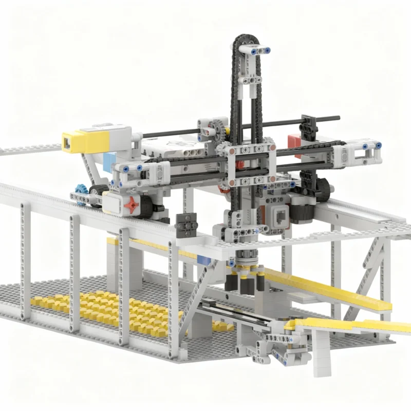 Фото Набор строительных блоков MOC Mindstorms Gantry Ball Sorter, 1204 детали, архитектурная модель, игрушка, рождественский подарок, креативный конструктор для детей, идея для творчества №2