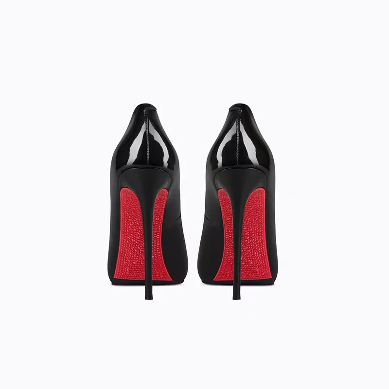 Новинка 2023 черные женские туфли-лодочки CHMURY из лакированной кожи на высоком