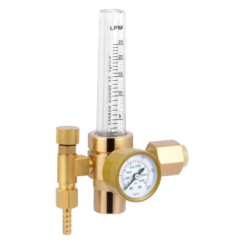 

Upgrade Argon Gas Regulator Flowmeter 0-25lpm Full Copper Gas Values Welding X5QB