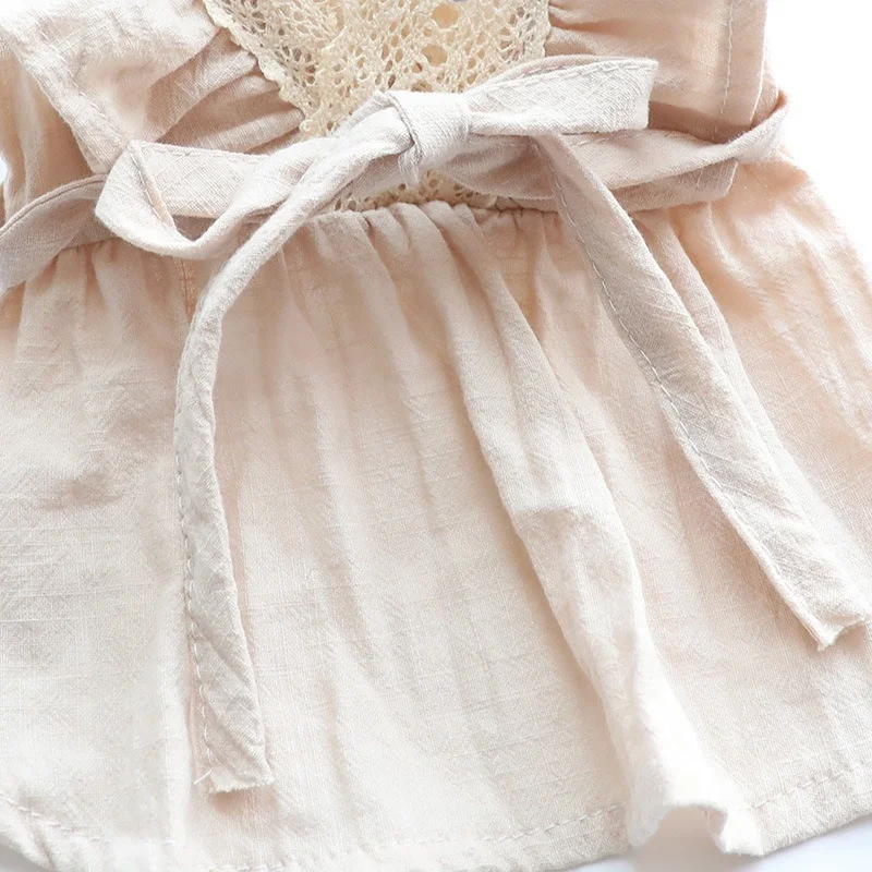 Хлопковое льняное платье для собак-питомцев.