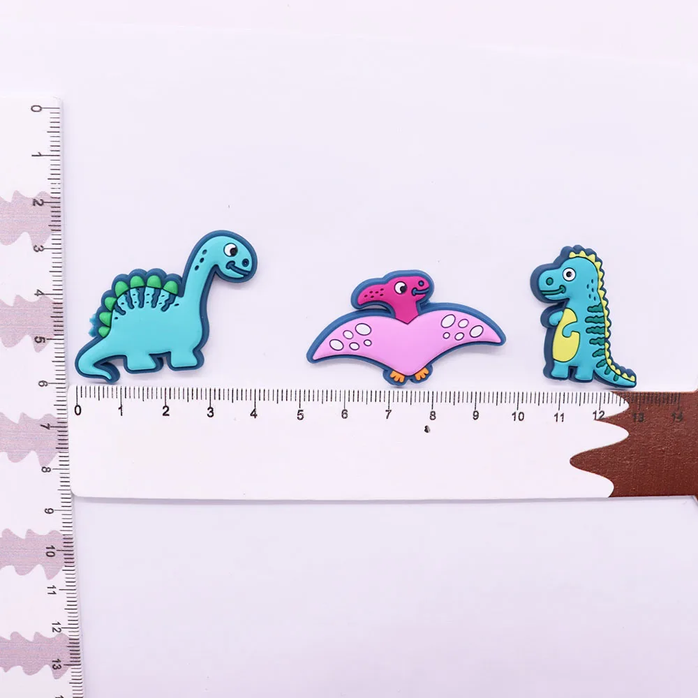 Hot Selling 12pcs Cartoon Dinosaur PVC Accessories Shoe Charms Cute Shoe Buckle Decorations fit Croc Wristband Party Kid's Gifts images - 6