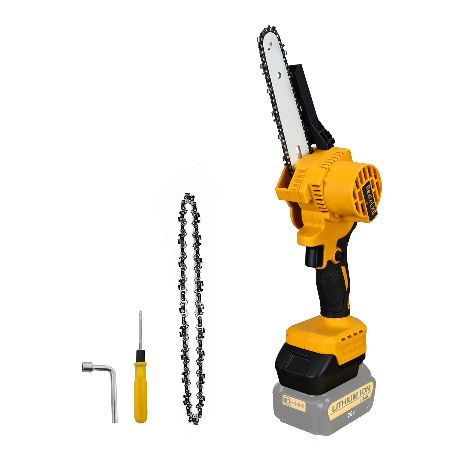 6 Inch Electric Pruning Saw Cordless Chainsaw for Dewalt 20V Max Li-ion Battery Tree Trimming Branch Garden Woodworking Tool