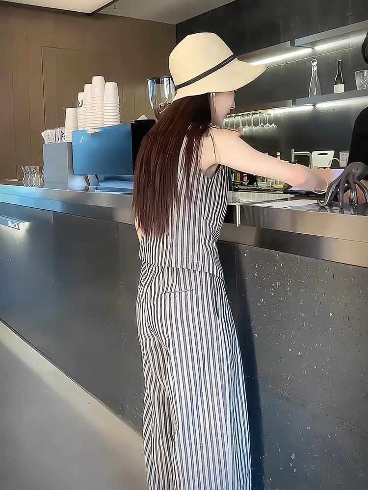 Винтажный женский офисный костюм повседневный однобортный жилет без рукавов в