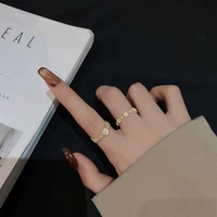 new retro moonlight opal personlized double name rings stainless steel adjustable women wedding rings unique engagement gifts