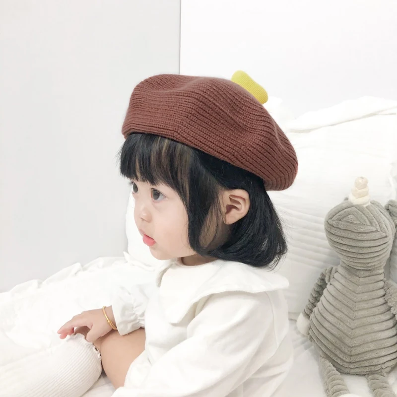 

1-6Y Winter Kids Hat For Girl And Boy Children Beret Caps Octagonal Clothes For Newborn Photography Props Child Hat Korean-style