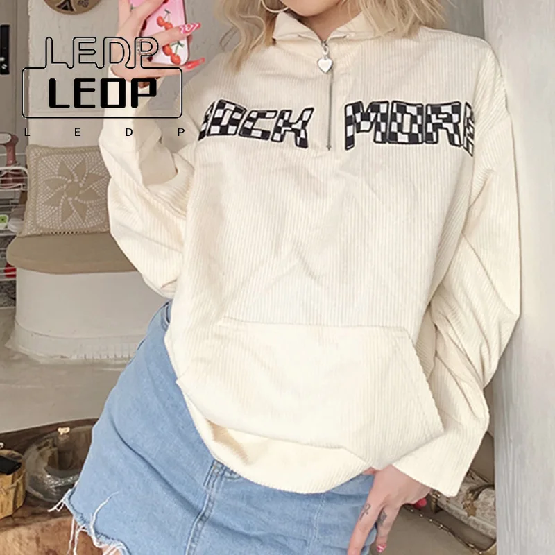 

LEDP Fashion New Harajuku Korean Wave Women's Zipper Street Style Sweater Women's Y2k Simple Elegant and Comfortable Top Women's