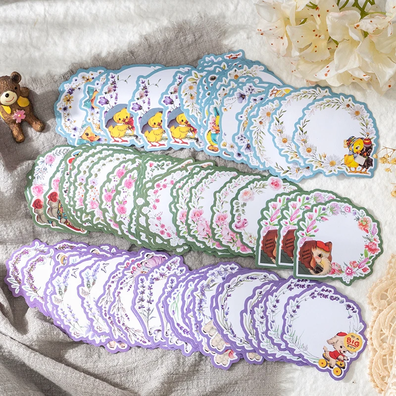 

30packs wholesale Writing paper garland note paper animal 8 styles kawaii sticky note message sticker decorative convenient
