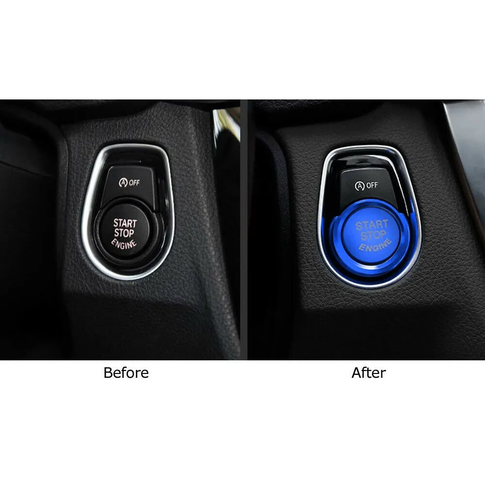 

Aluminum Button Trim Ignition Accessories Engine For BMW Keyless Push Start W/Surrounding Ring Practical Durable