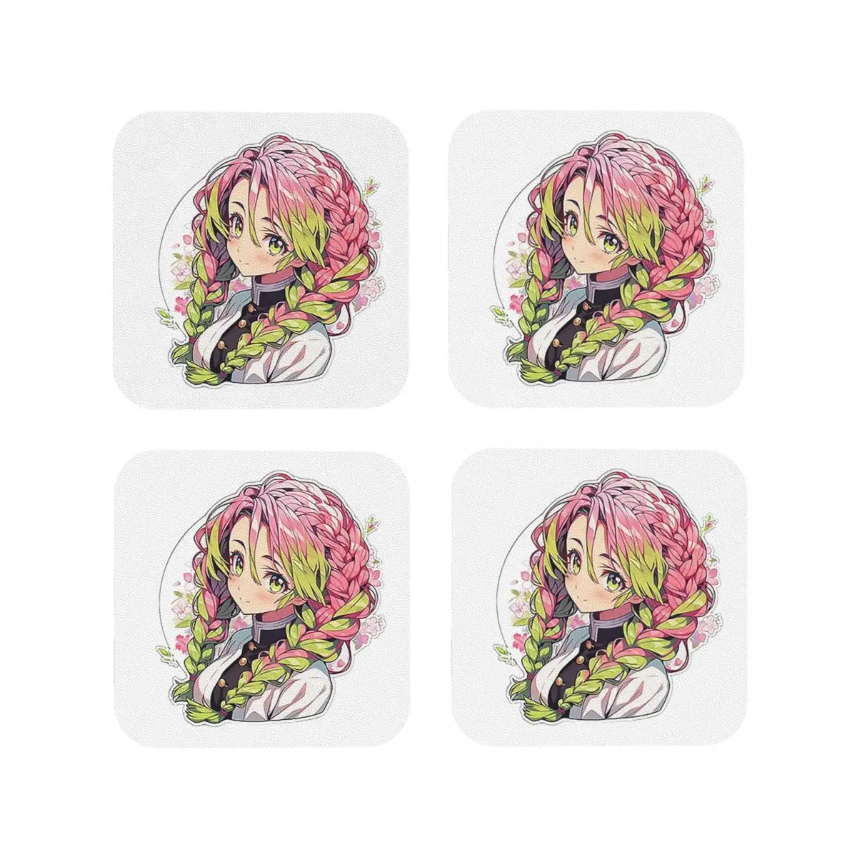 Подставки Mitsuri Kanroji And Iguro Obanai кухонные салфетки изоляционные коврики для чашек