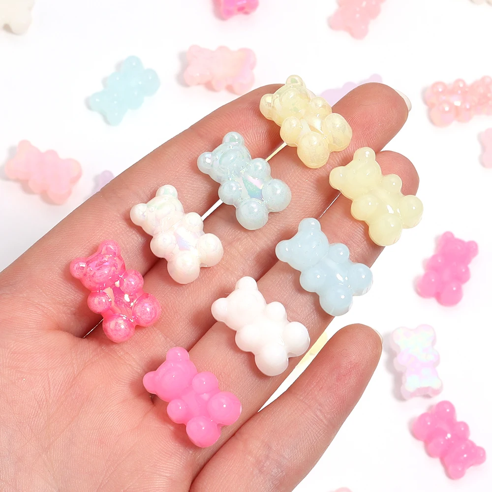 50 шт./партия акриловые бусины Медведь