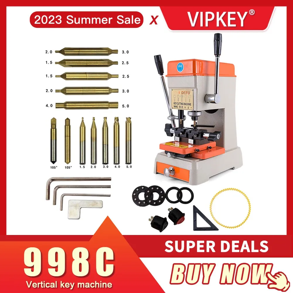 Машина для резки ключей 998C, 220 В, 50 Гц и 110 В, 60 Гц, для дверей и автомобильных замков, копировальная машина для изготовления ключей, слесарные принадлежности