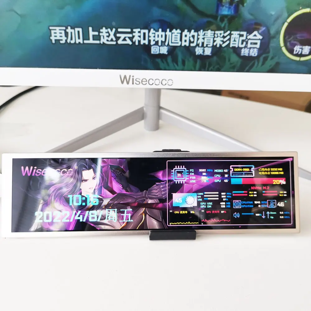 Wisecoco 8.8 Inch IPS LCD Screen 1920*480 Aida64 Display MIPI 40 Pins HSD088IPW1 Micro USB Controller Board Automotive - купить по