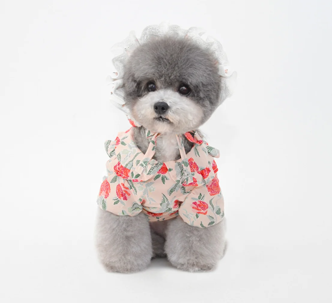 

Pet cats and dogs French maid dress spring, summer and autumn clothes, skirts, headwear