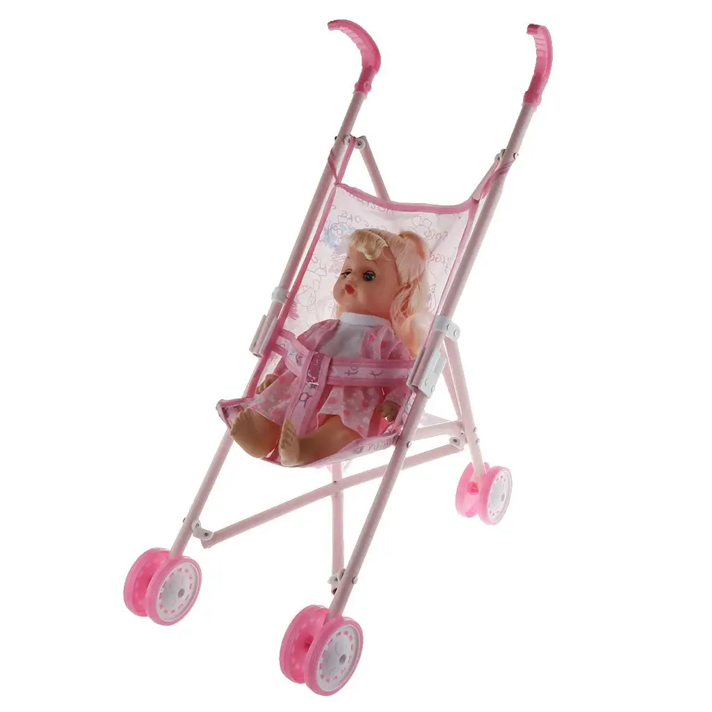 

Baby Doll Girl And Abs Stroller / Plastic Plastic Trolley Set