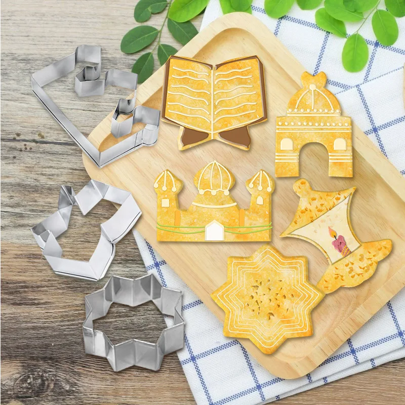 

Eid Mubarak Stainless Steel Cookie Cuttes Biscuit Mold Baking Tools Islamic Muslim Ramadan Kareem Decoration Kitchen Accessories