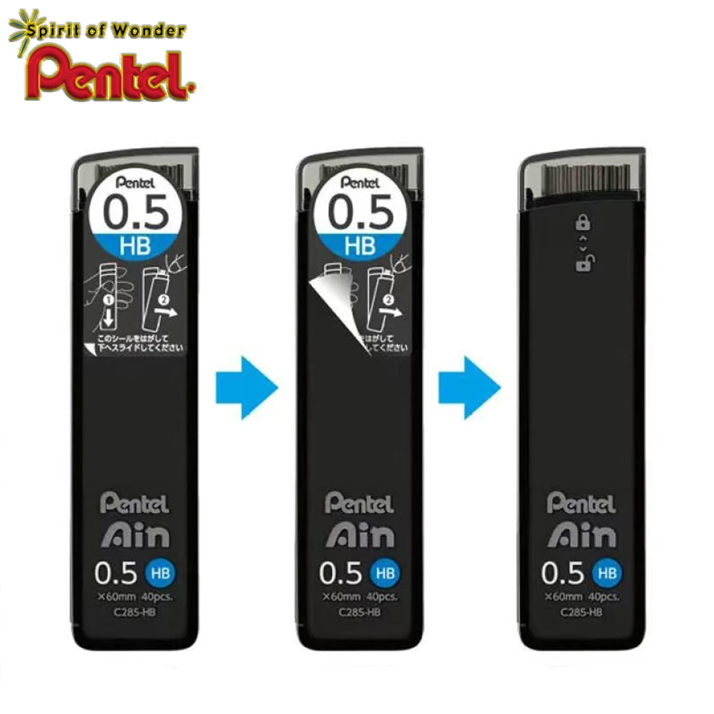 Фото Набор из 3 коробок японских грифелей Pentel C282 0.2 мм для тонкого рисования, эскизов и скетчинга, для механических карандашей, канцелярские товары №3