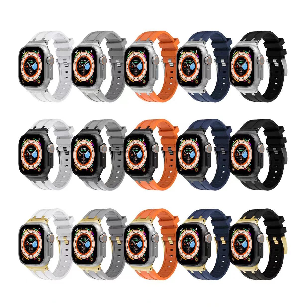 Silicone Strap for Apple Watch Band Ultra 49mm 8 7 45mm 41mm Sports Soft Bracelet IWatch 6 5 4 SE 44mm 42mm 40mm 38mm watch Band