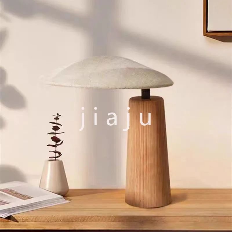 Lámpara mesa madera maciza Wabi Sabi luz led escritorio diseño lámpara nocheestestapoonesa sala de estar всё