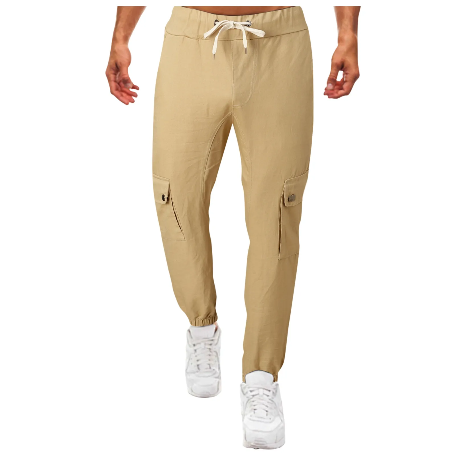

Pants Solid Cargo Autumn Casual Trousers Tether Cropped Color Men's Men's pants