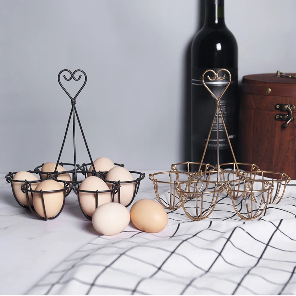 

Retro Wrought Iron Egg Holder Home Kitchen Decoration Egg Display Storage Shelf for Living Room Kitchen Decor