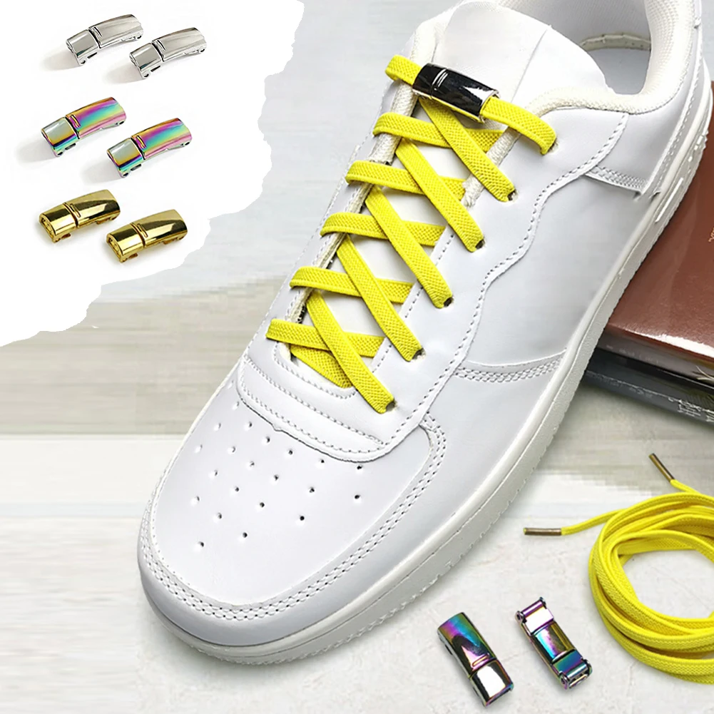 

1Pair Creative Metal Shoelace buckle Shoelaces Lock Shoes Accessories Sneaker Kits Metal Laces Buckle DIY No Tie Shoe Decoration