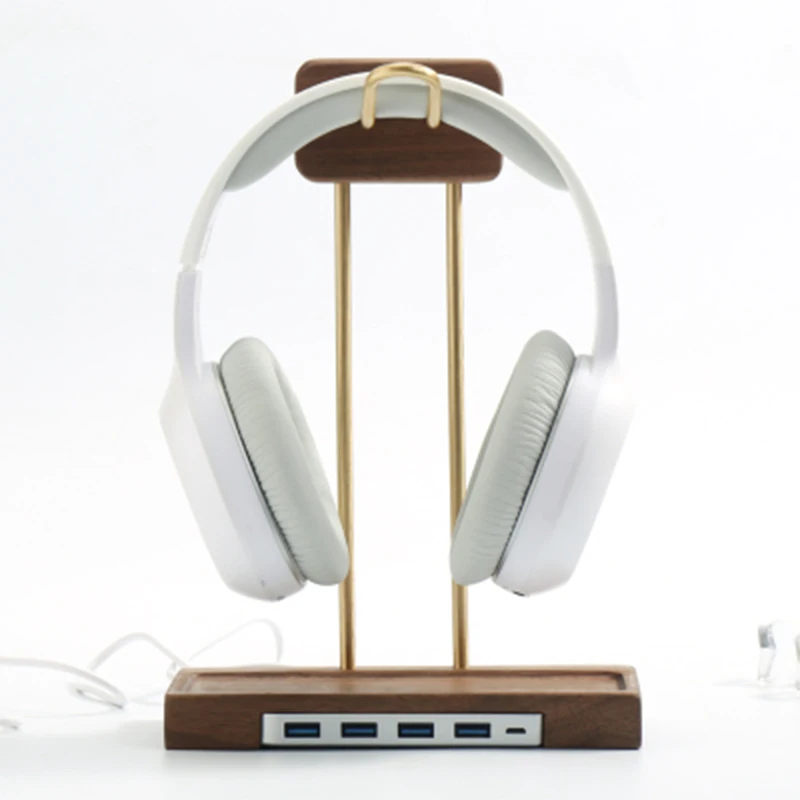 

Твердый Дерево орех & Бук & латунь для игр аудио Накладные наушники держатель для наушников Поддержка геймера вспомогательное устройство