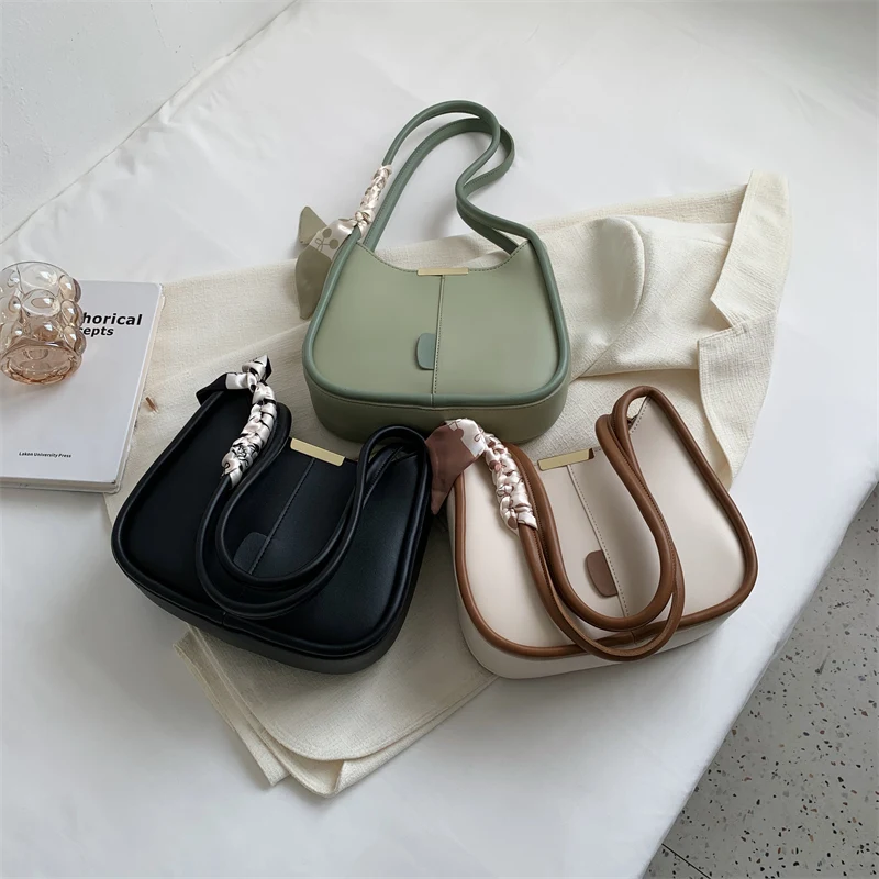 2023 Famous Brand Trendy Fashion Small PU Leather Women's Designer Ribbon Handbags Cute Totes Luxury One Shoulder Bags