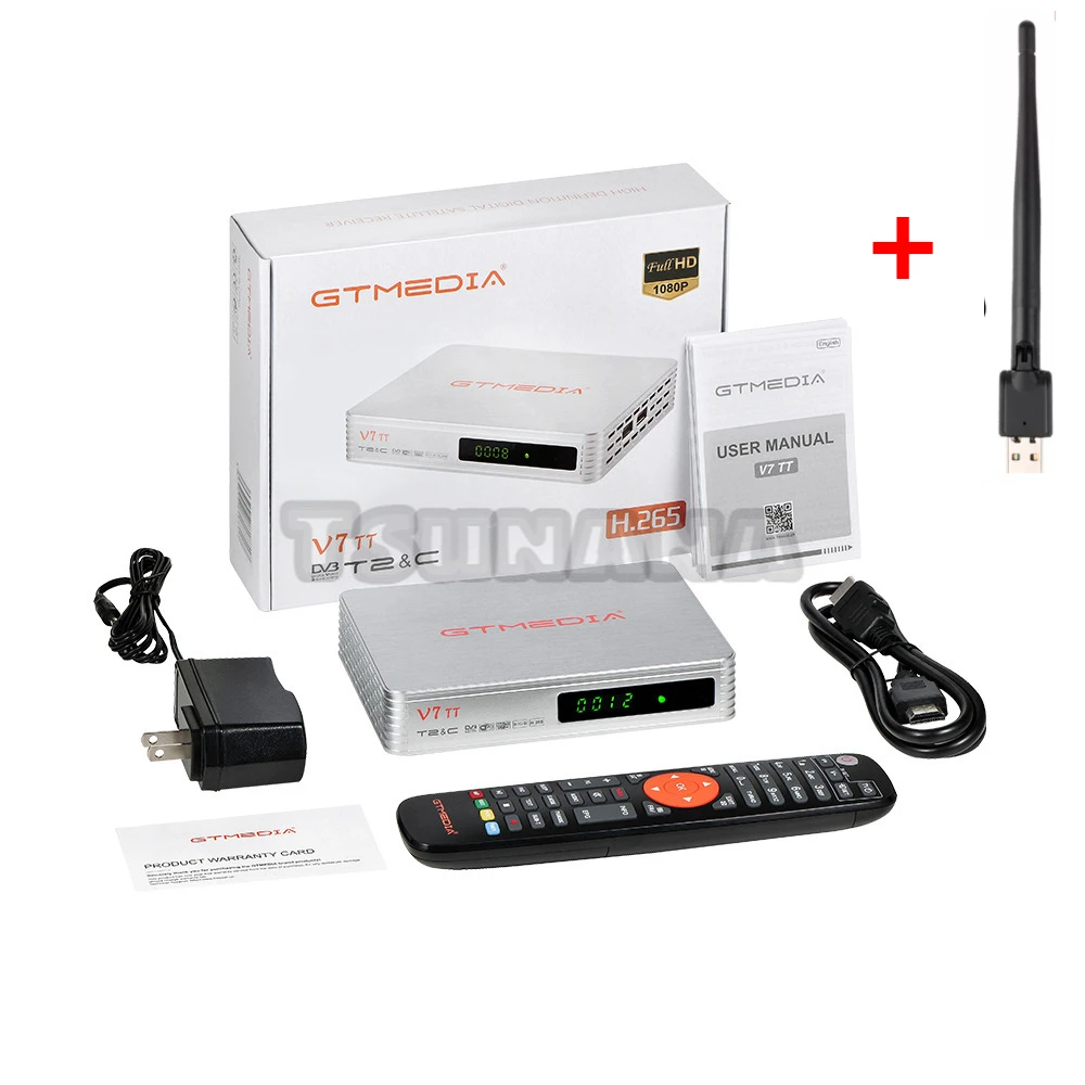 GTMEDIA V7 TT Terrestrial TV Receiver DVB-T2 Cable Decoders H.265 HEVC 10Bit Tuner USB WIFI TDT Set Top Box CCam Decoder Combo |