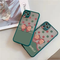 polka dots bowknot phone case for iphone x xr xs max 7 8 plus se 2020 12 13 mini 11 pro max hard back shockproof cover fundas