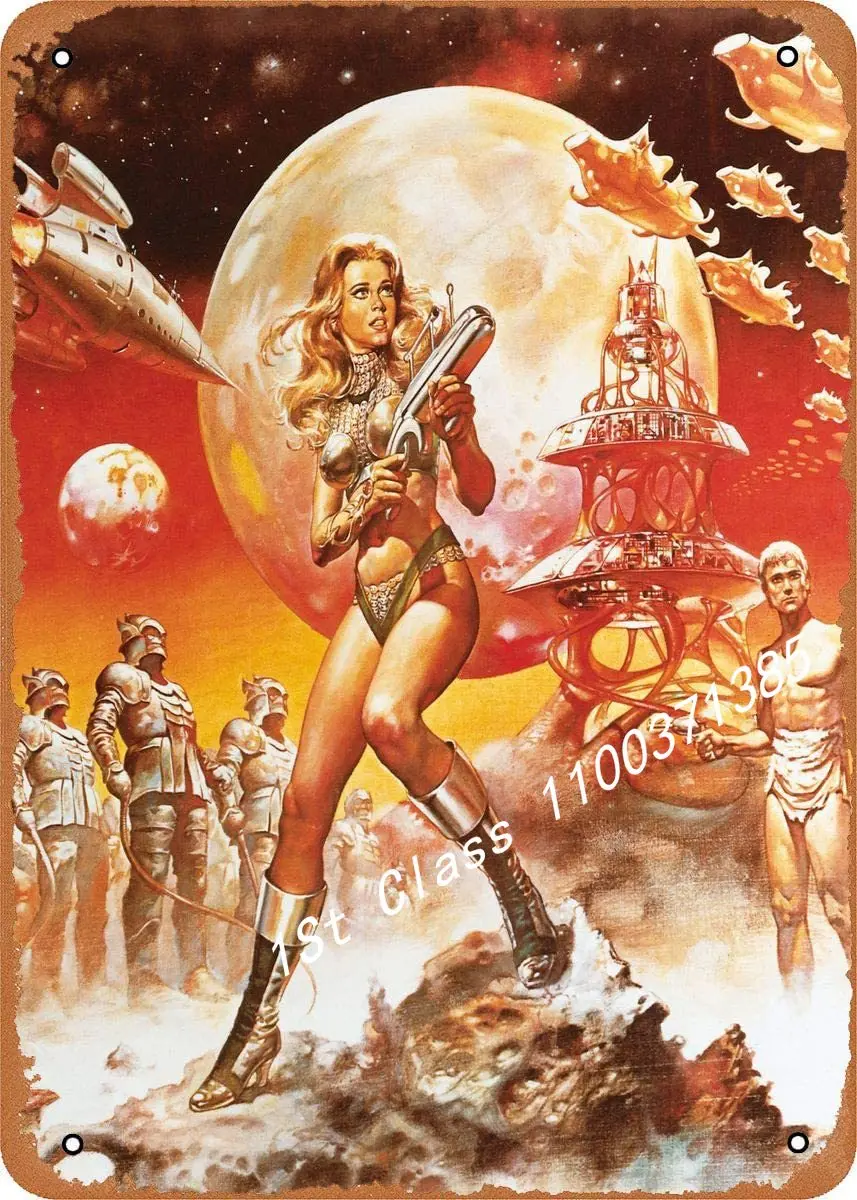 

Vintage Metal Sign Barbarella Movies 8x12 Inches Tin Sign for Home Bar Pub Garage Decor Gifts